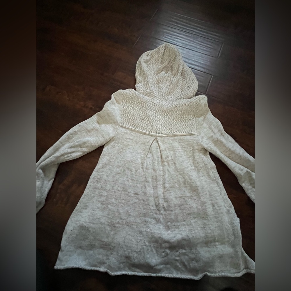 NWT Free People Double Lined Crochet Hooded Cardigan Sweater - Large - Picture 2 of 7
